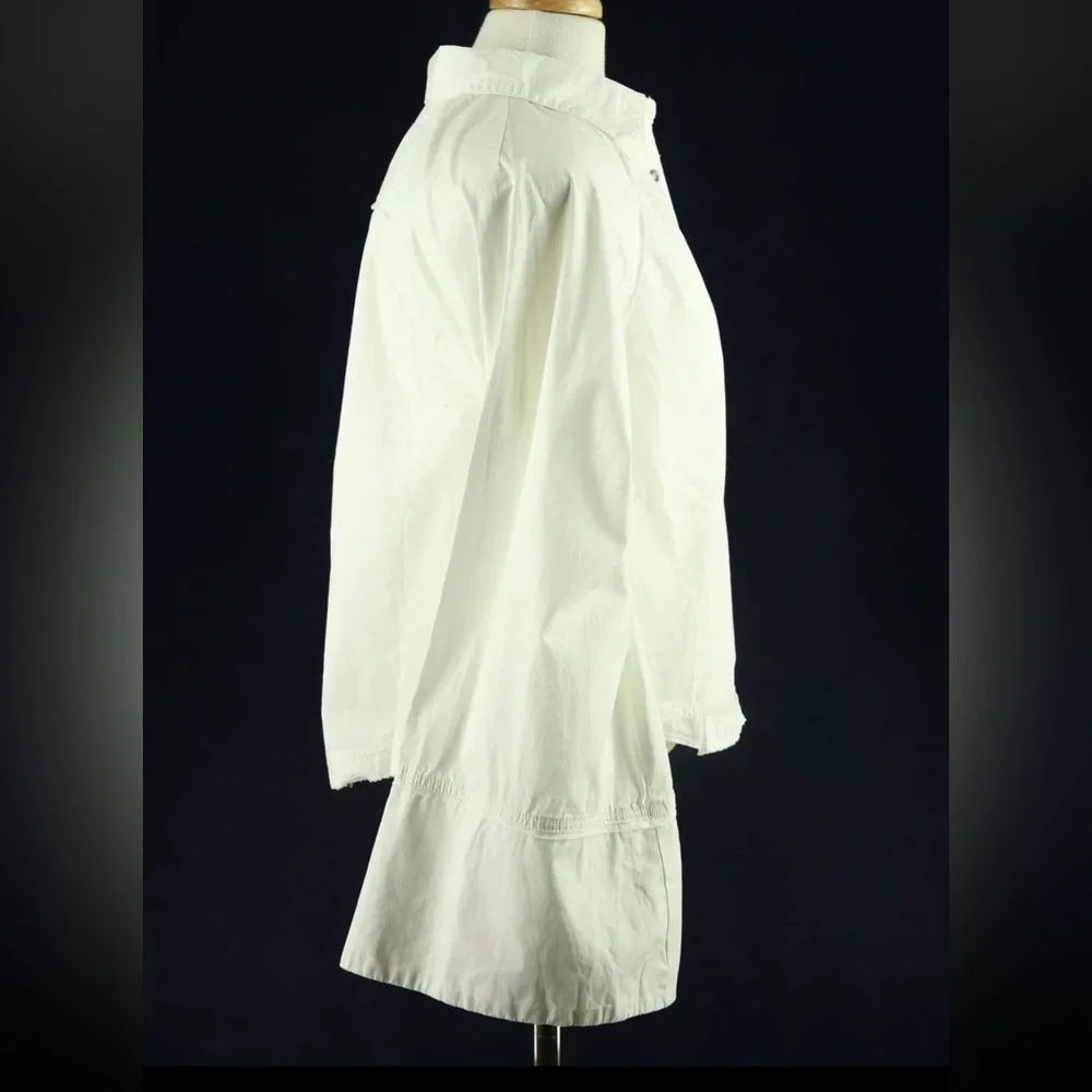 Free People We The Free White Cropped Long Flare Sleeve Button Up Size Medium - Picture 5 of 6